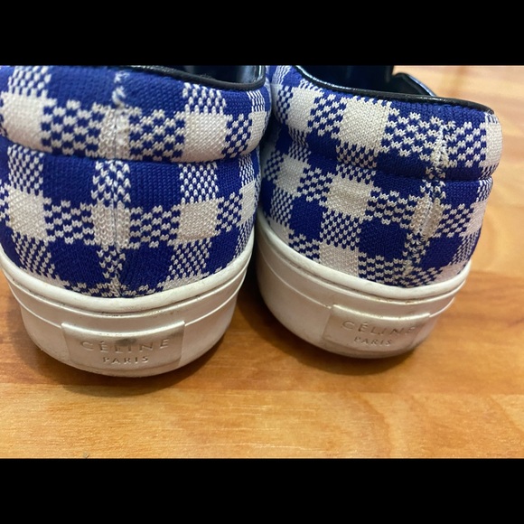Celine Cobalt Canvas Slip On Sneakers Shoes - Picture 5 of 15